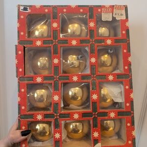 Set of Gold Christmas Ornaments
